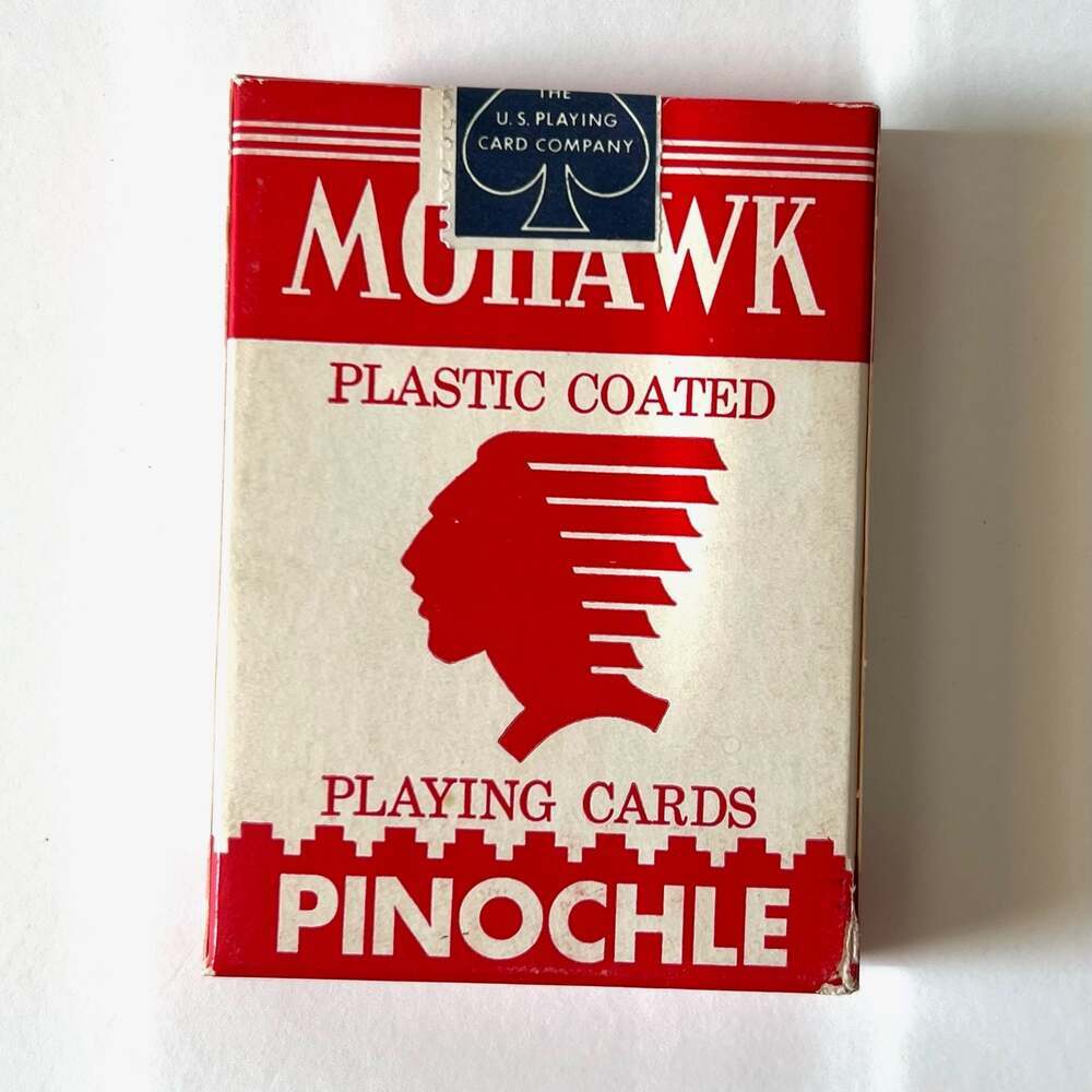 Vintage Mohawk No. 2244 Pinochle Playing Cards Red Deck